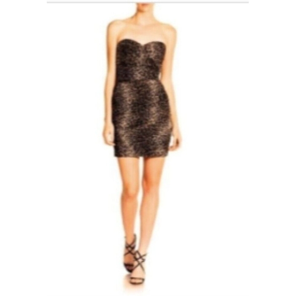 BCBGMAXAZRIA WINNIE LEOPARD PRINT DRESS Size 8 - Picture 1 of 10